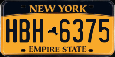 NY license plate HBH6375