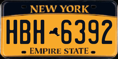 NY license plate HBH6392