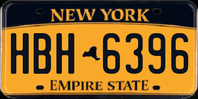 NY license plate HBH6396