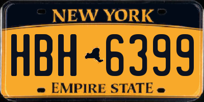 NY license plate HBH6399