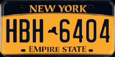 NY license plate HBH6404