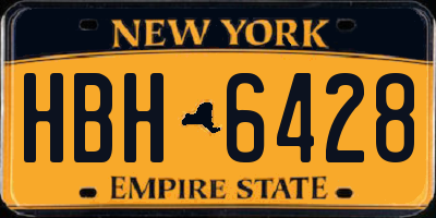 NY license plate HBH6428