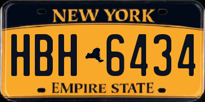 NY license plate HBH6434