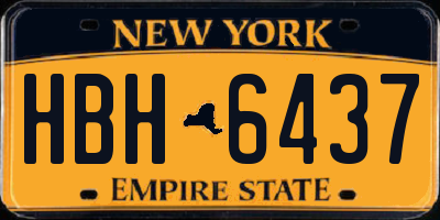NY license plate HBH6437