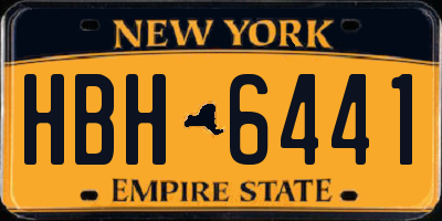 NY license plate HBH6441