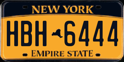 NY license plate HBH6444