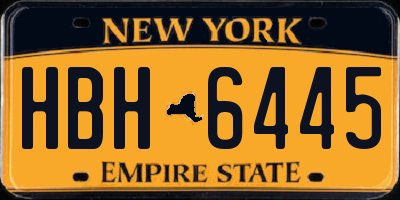 NY license plate HBH6445