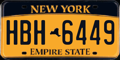 NY license plate HBH6449