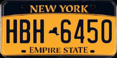 NY license plate HBH6450