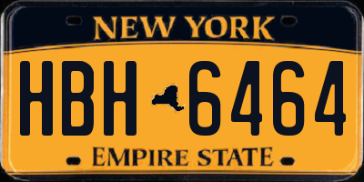 NY license plate HBH6464
