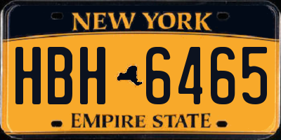 NY license plate HBH6465