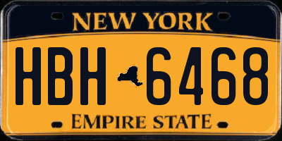 NY license plate HBH6468