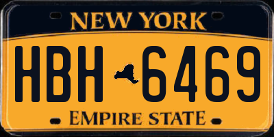 NY license plate HBH6469