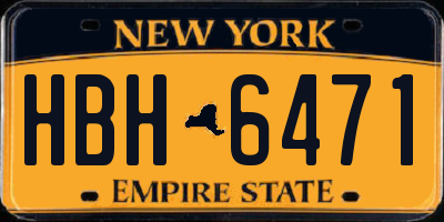 NY license plate HBH6471