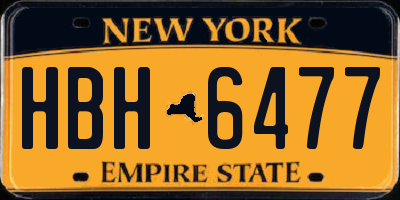 NY license plate HBH6477