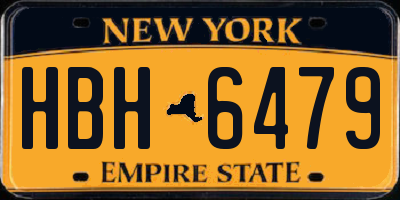 NY license plate HBH6479