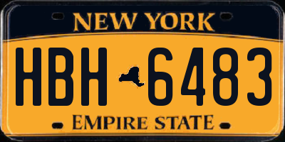 NY license plate HBH6483