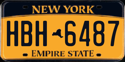 NY license plate HBH6487