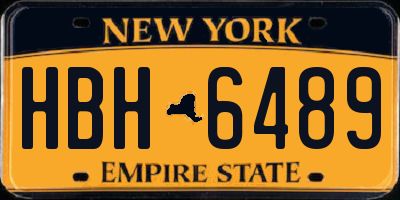 NY license plate HBH6489