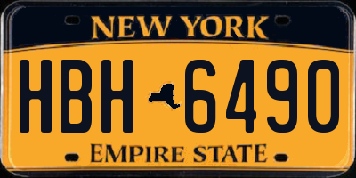 NY license plate HBH6490