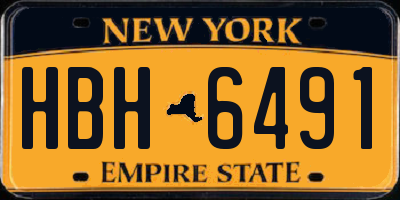 NY license plate HBH6491