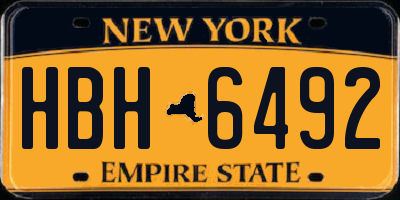 NY license plate HBH6492