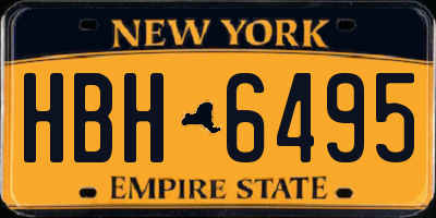 NY license plate HBH6495
