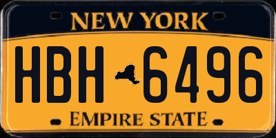 NY license plate HBH6496