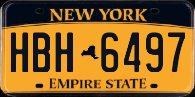 NY license plate HBH6497