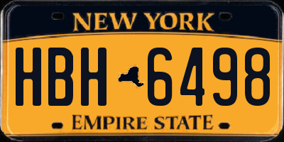 NY license plate HBH6498
