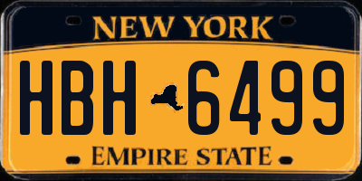 NY license plate HBH6499