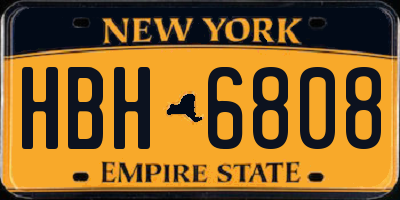 NY license plate HBH6808