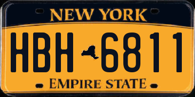 NY license plate HBH6811