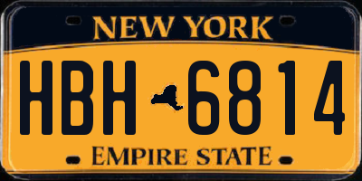 NY license plate HBH6814