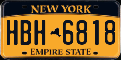 NY license plate HBH6818