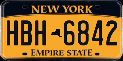 NY license plate HBH6842
