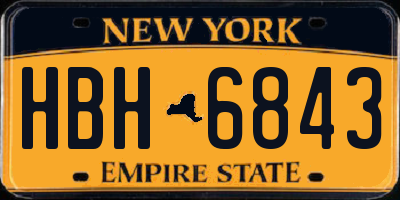 NY license plate HBH6843