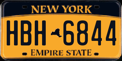 NY license plate HBH6844