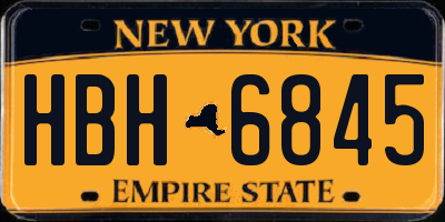 NY license plate HBH6845