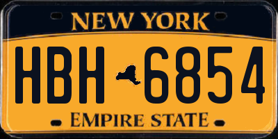 NY license plate HBH6854