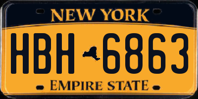 NY license plate HBH6863