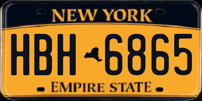 NY license plate HBH6865