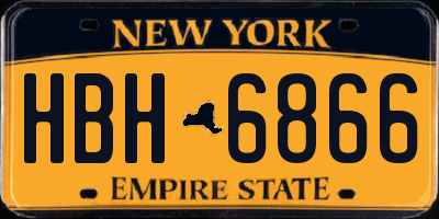 NY license plate HBH6866