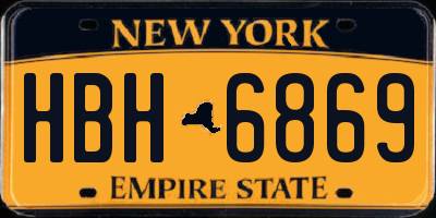NY license plate HBH6869