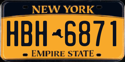 NY license plate HBH6871