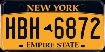 NY license plate HBH6872
