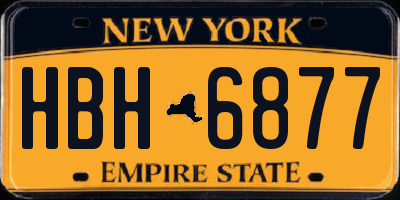 NY license plate HBH6877