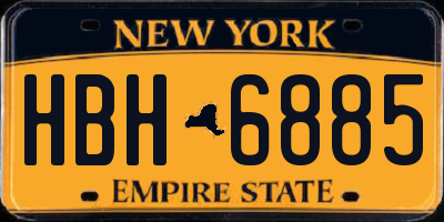 NY license plate HBH6885