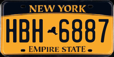 NY license plate HBH6887