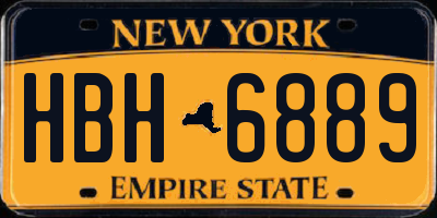 NY license plate HBH6889
